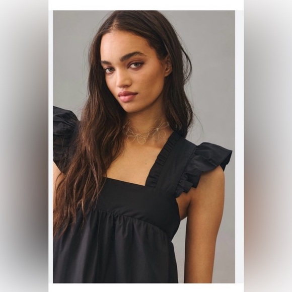 Anthropologie En Saison Black Tiered Ruffle Dress - 1X - Picture 3 of 5